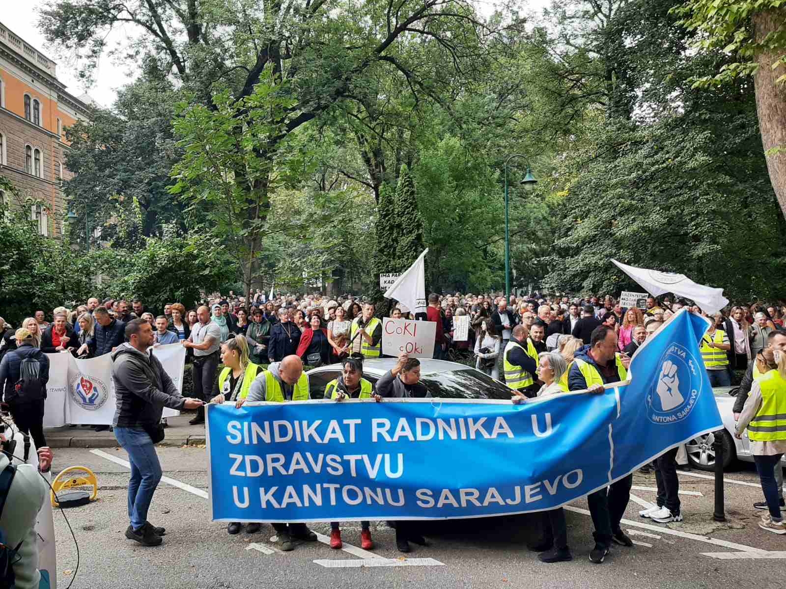 Predsjednik Sadiković na protestu